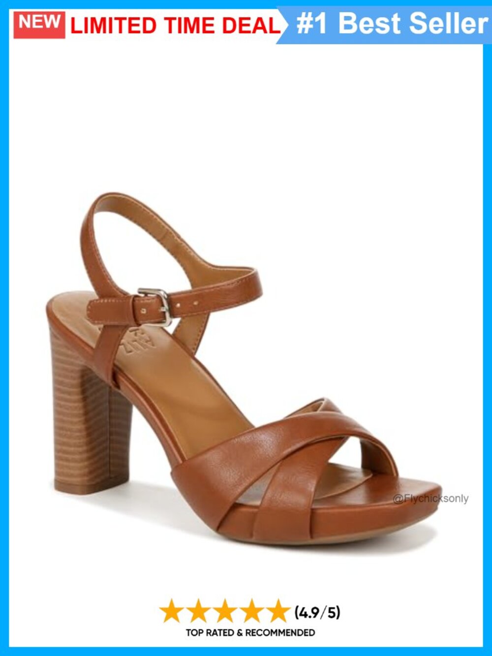 Naturalizer Morgan Block Heel Sandal Open Toe Ankle Strap Dress Sandals